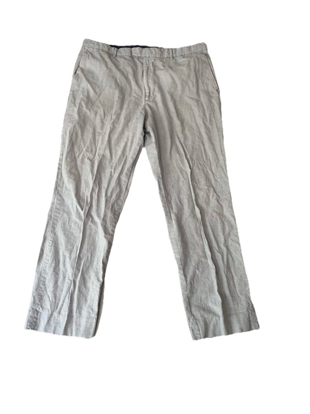 Banana Republic Pants Linen Blend Textured Grey Khaki Mens 36x32 Standard Fit